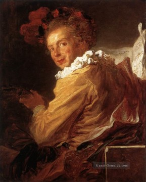 Man Playing ein Instrument der Musik Jean Honore Fragonard Ölgemälde